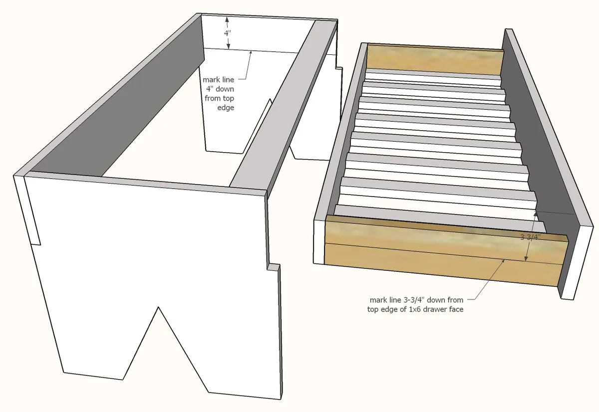 Simple Bench with Hidden Boot Storage, step 4