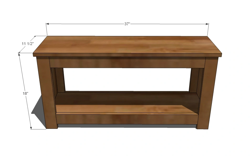Simple Bench dimension diagram 1
