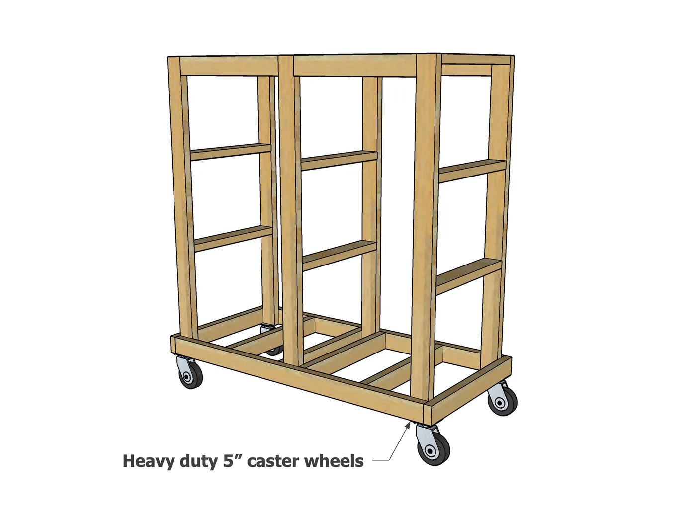 Simple to Build Rolling Wood Cart, step 5