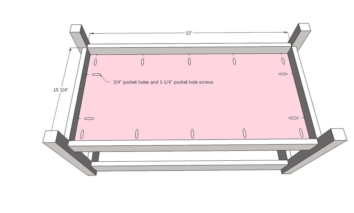 Simple Kids Play Table with Paper Roll Holder and Shelf, step 3