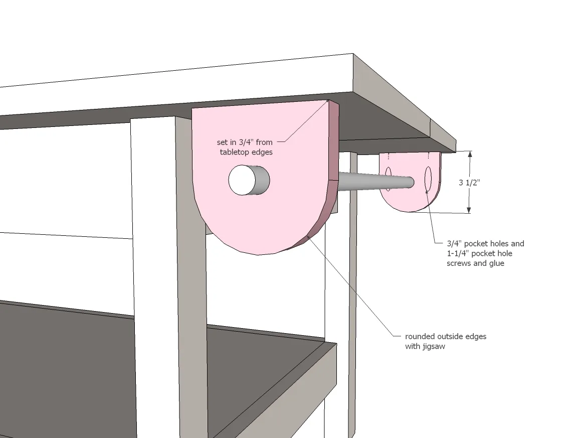 Simple Kids Play Table with Paper Roll Holder and Shelf, step 5