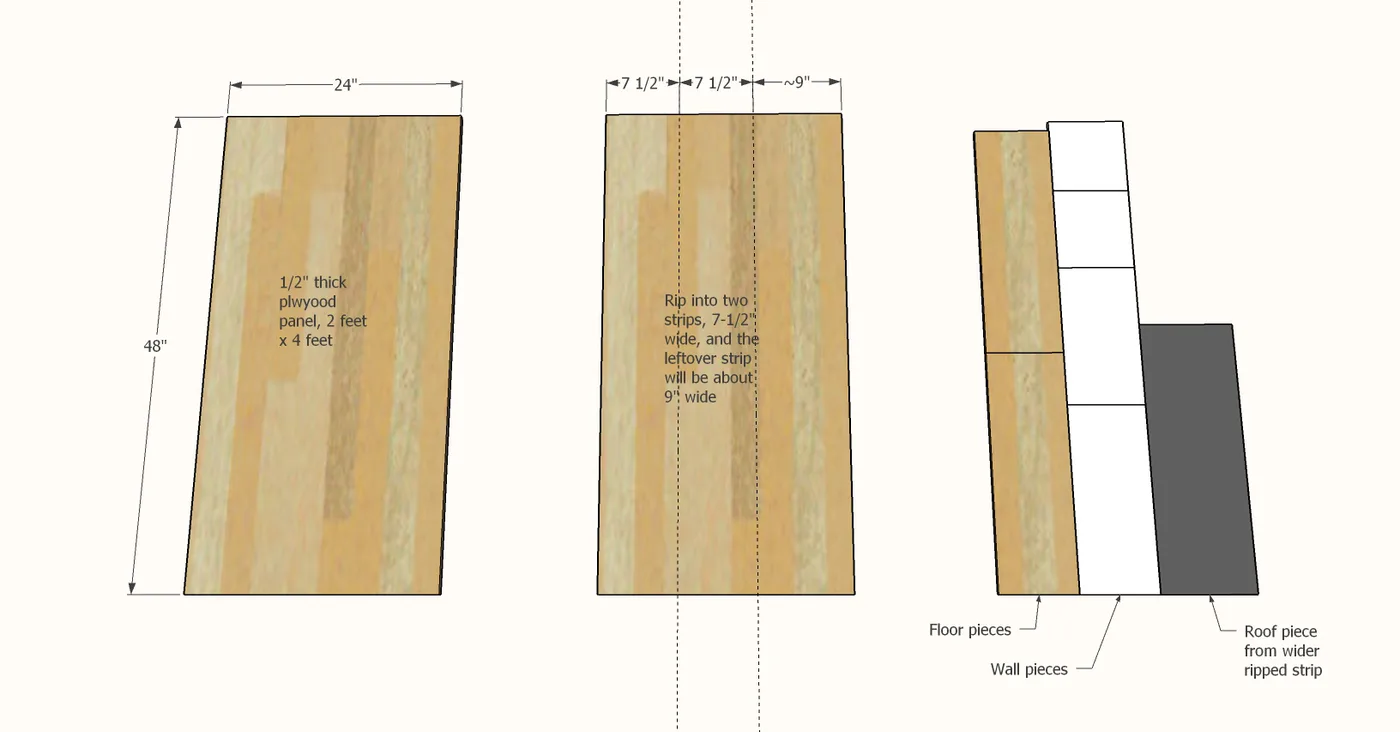 Simple Modern Doll House, step 1