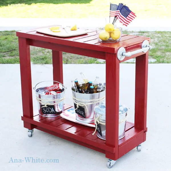 Simple Rolling Bar Cart