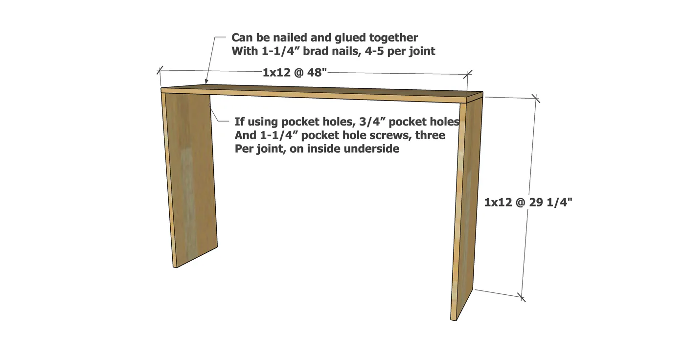 Simple Rustic Modern Console Table, step 1