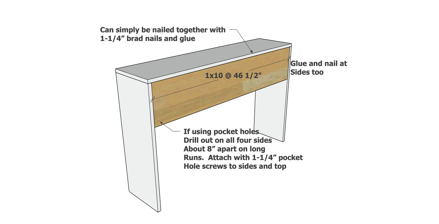 Simple Rustic Modern Console Table, step 2