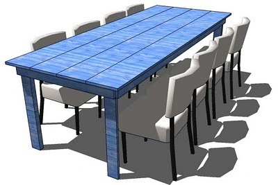 Simple Rustic Table dimension diagram 1