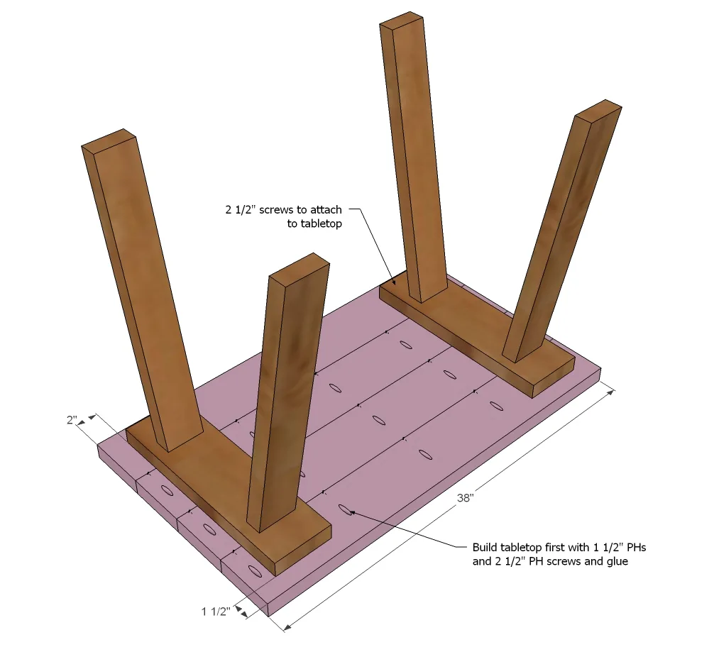 Simple Small Trestle Desk, step 2