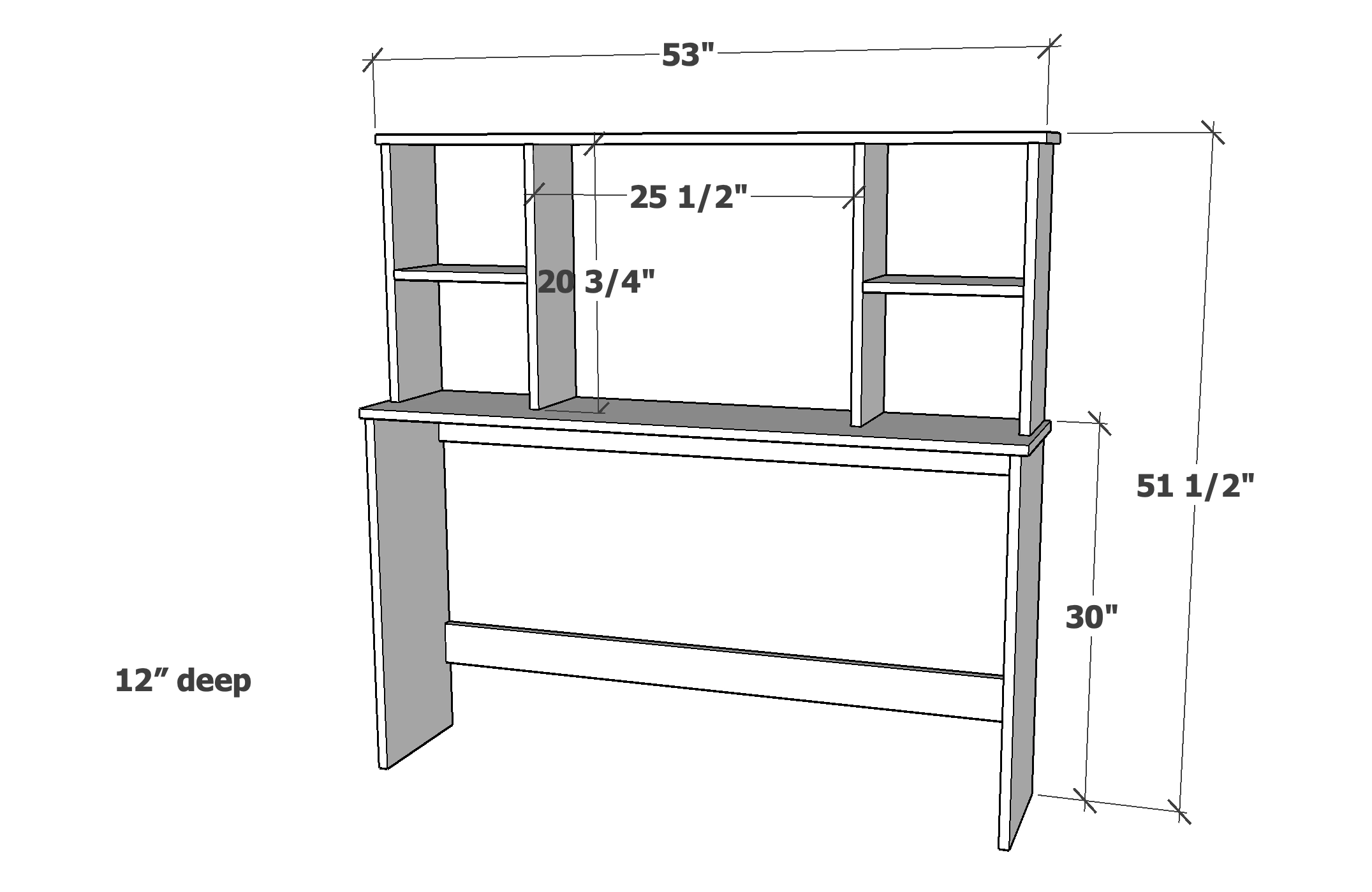Simple Vanity with Shelves and Light Up Mirror dimension diagram 1