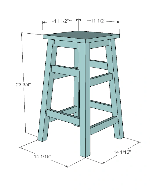 Simple Wood Stool dimension diagram 1