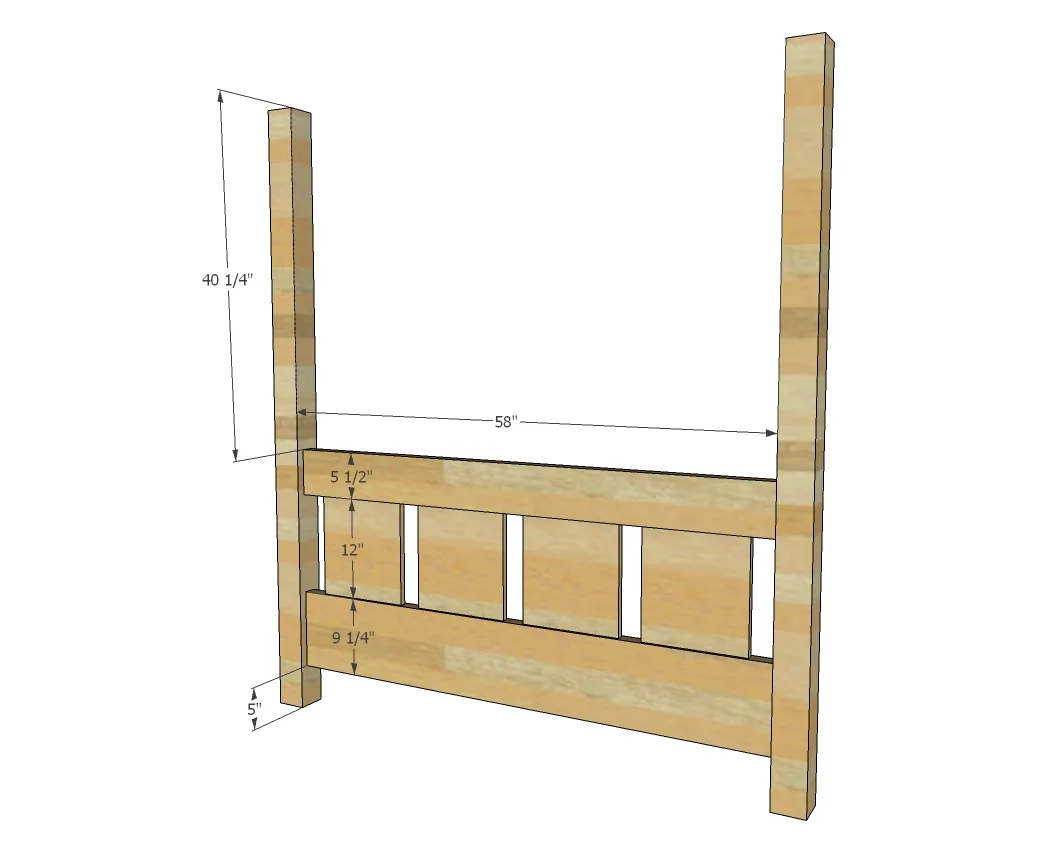 Slatted Four Post Farmhouse Bed, step 2