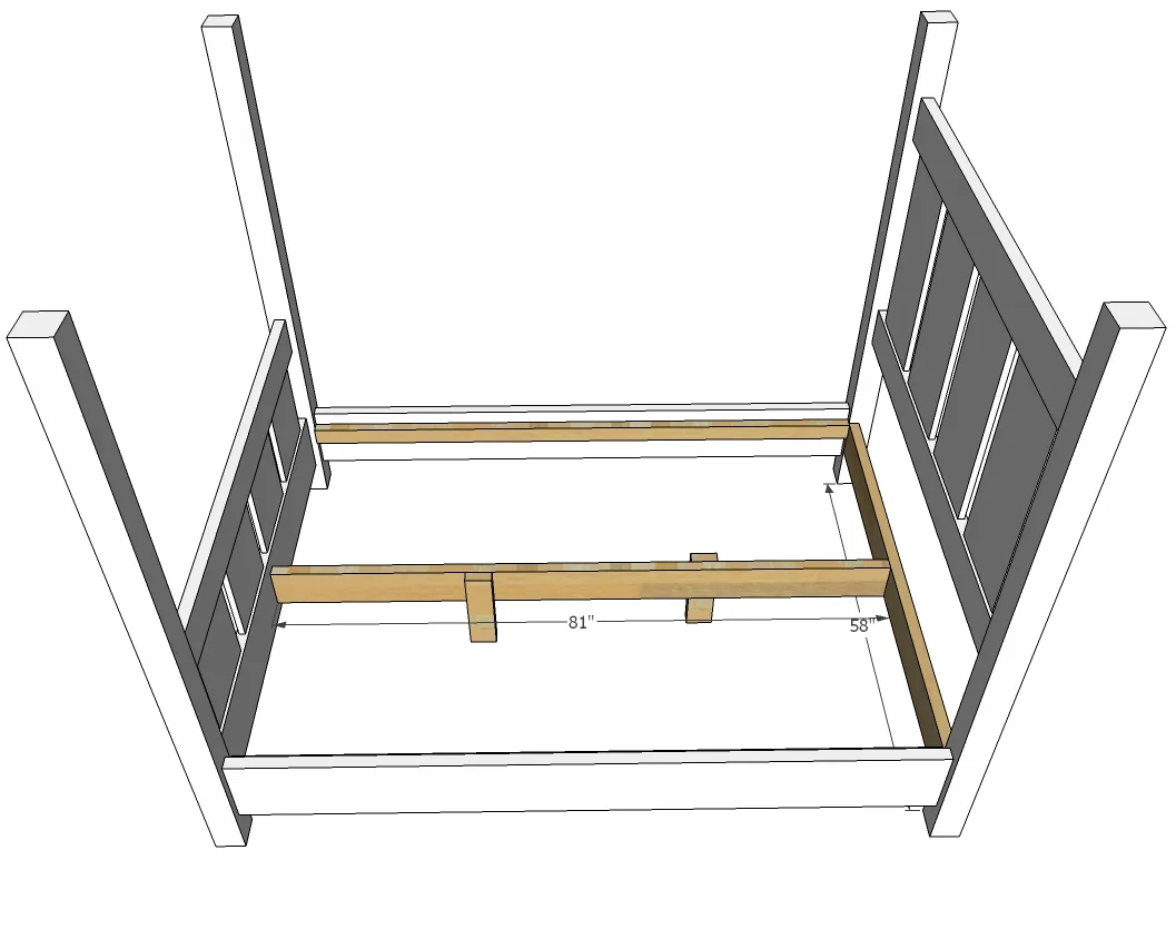 Slatted Four Post Farmhouse Bed, step 6