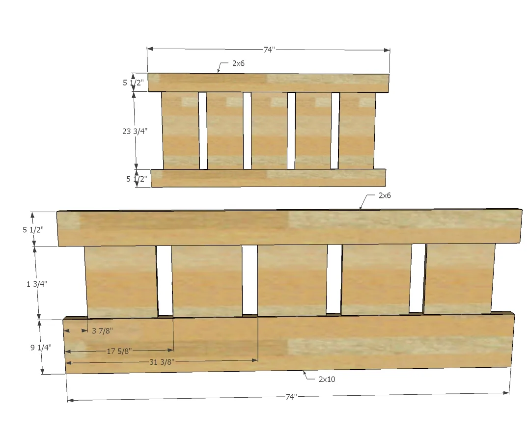 Slatted Four Post Farmhouse Bed, step 1