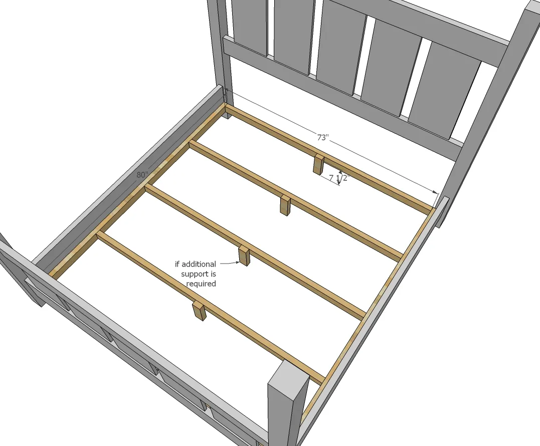 Slatted Four Post Farmhouse Bed, step 5