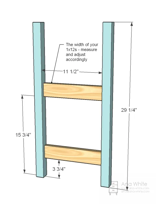 Small Bath Storage Tower Built with 2x2s and 1x Boards, step 1