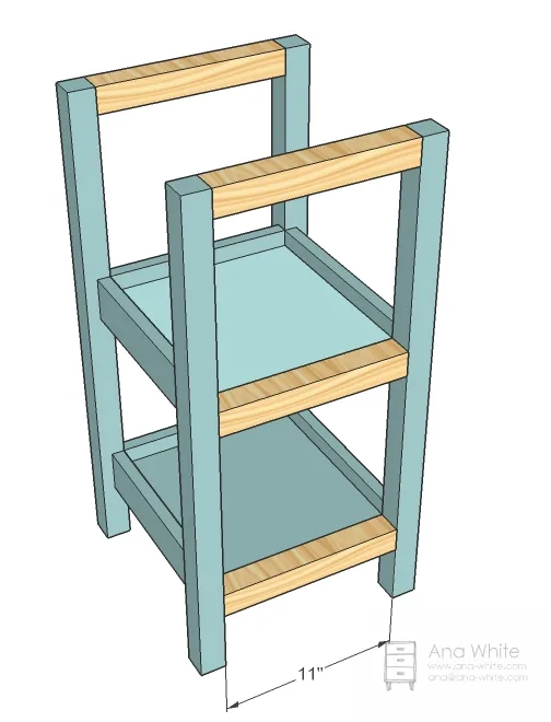 Small Bath Storage Tower Built with 2x2s and 1x Boards, step 4
