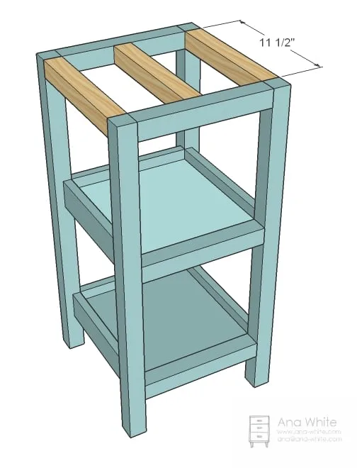Small Bath Storage Tower Built with 2x2s and 1x Boards, step 5