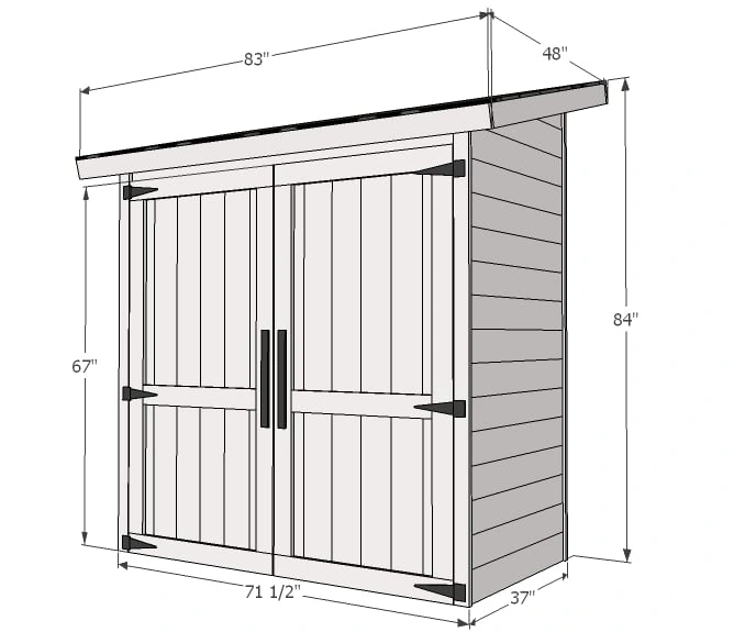 Small Cedar Shed dimension diagram 1
