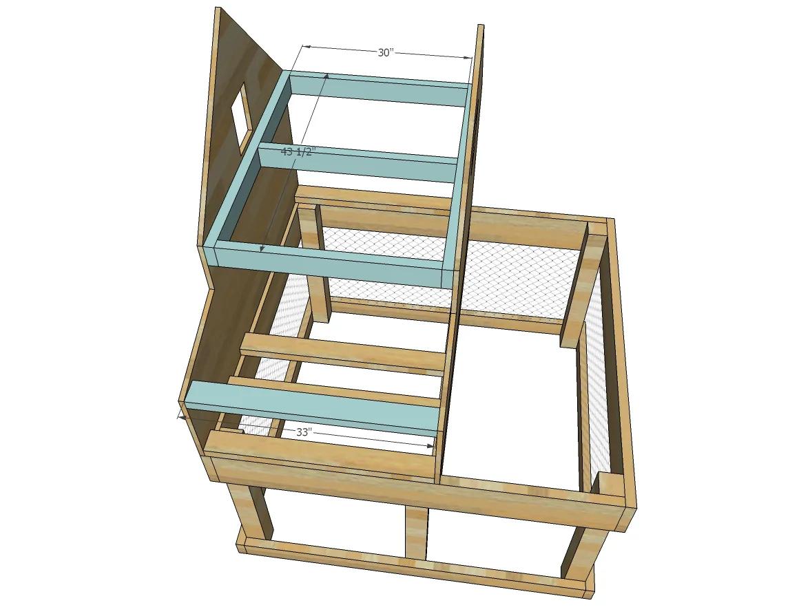 Small Chicken Coop with Planter, Clean Out Tray and Nesting Box, step 9