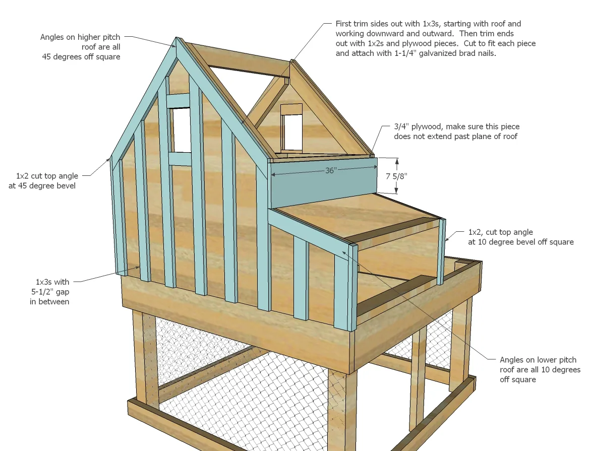 Small Chicken Coop with Planter, Clean Out Tray and Nesting Box, step 11