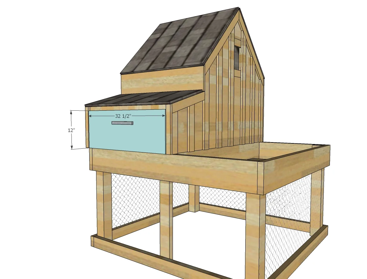 Small Chicken Coop with Planter, Clean Out Tray and Nesting Box, step 13