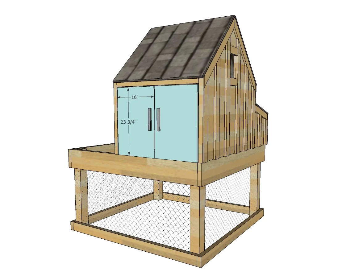 Small Chicken Coop with Planter, Clean Out Tray and Nesting Box, step 14