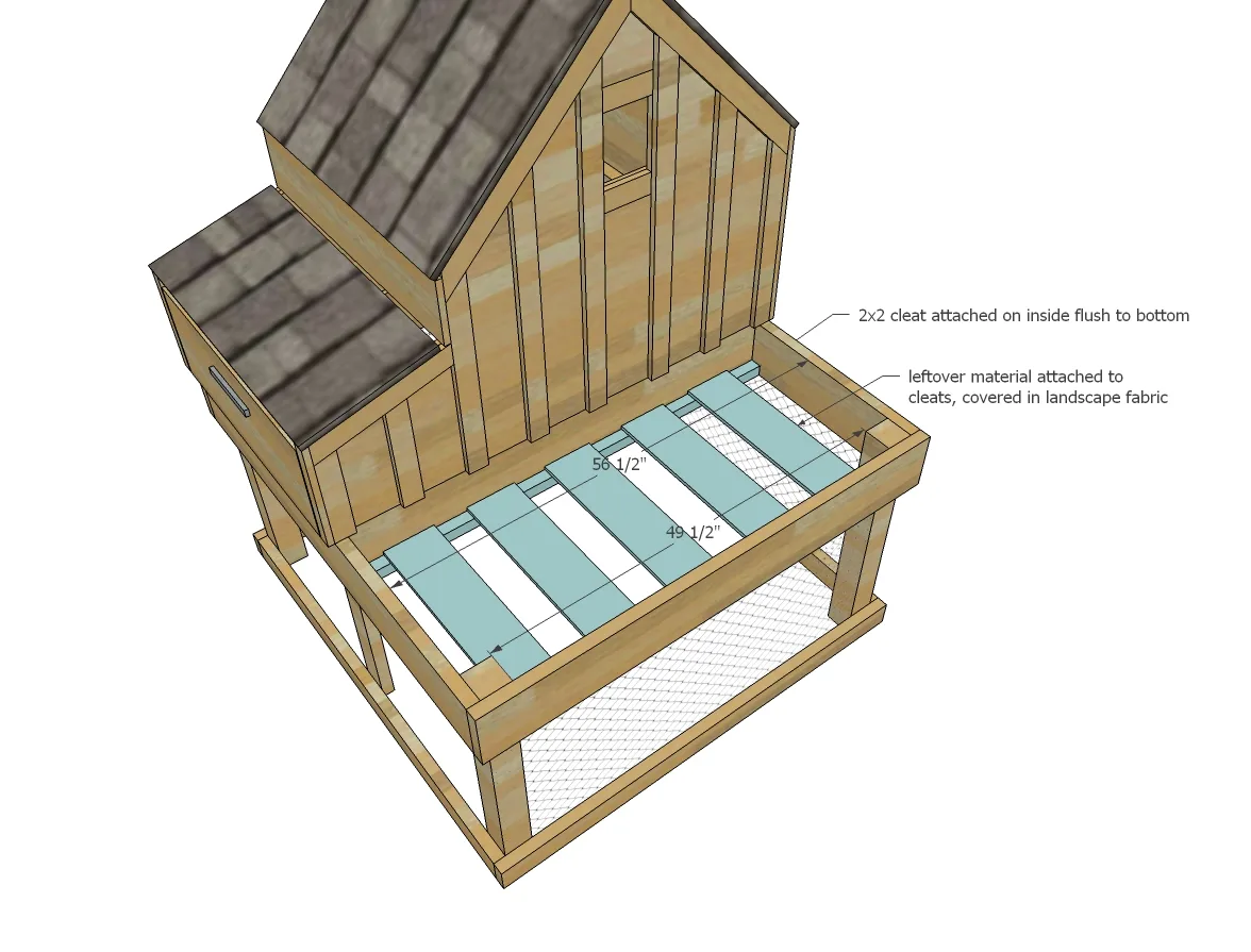 Small Chicken Coop with Planter, Clean Out Tray and Nesting Box, step 15