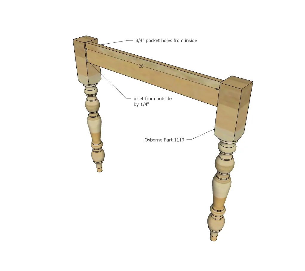 Small Old English Style Farmhouse Dining Table, step 1
