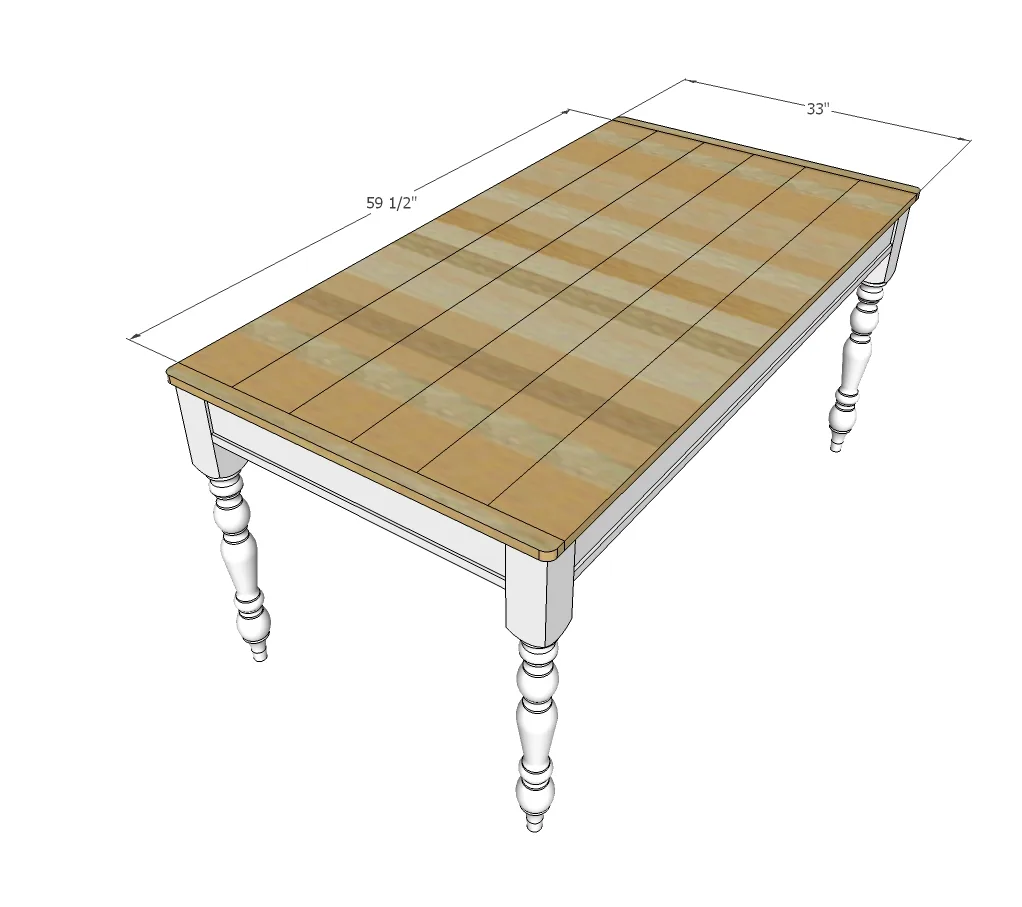 Small Old English Style Farmhouse Dining Table, step 4