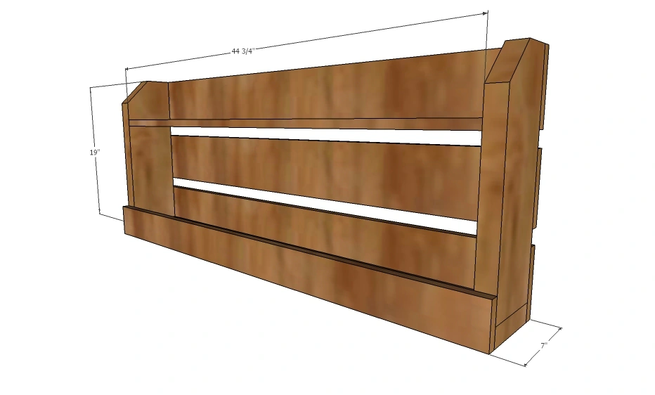 Small Pallet Inspired Coat Rack with Shelves dimension diagram 1