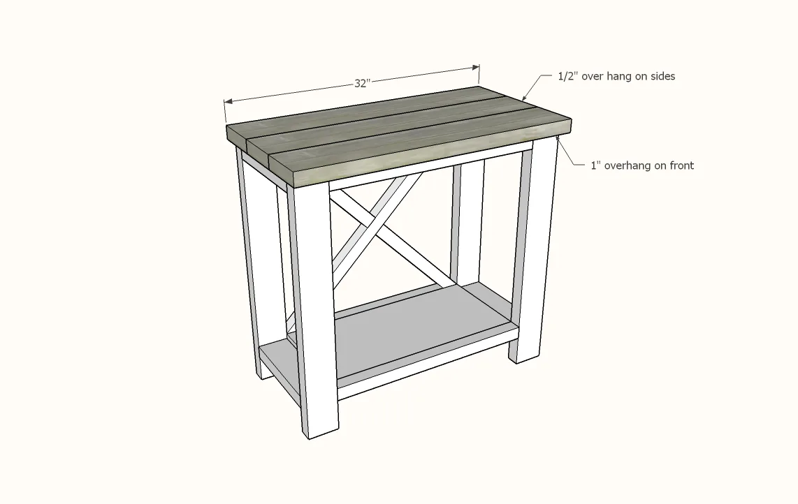 Small Rustic X Console, step 5
