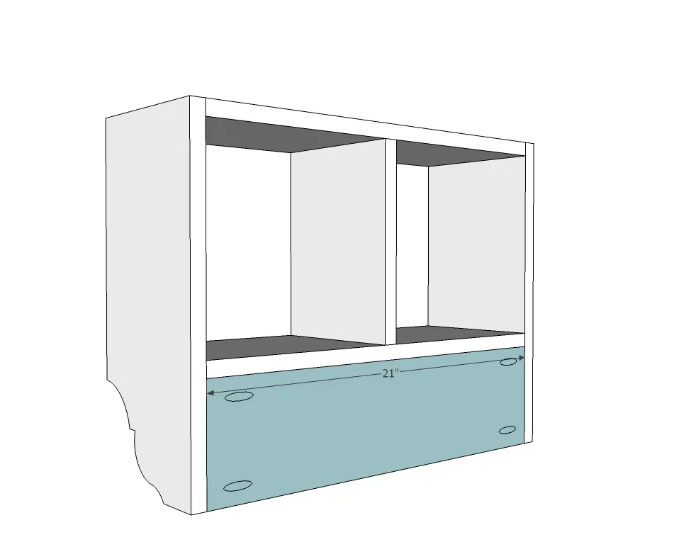 Small Wall Shelf with Hooks, step 4