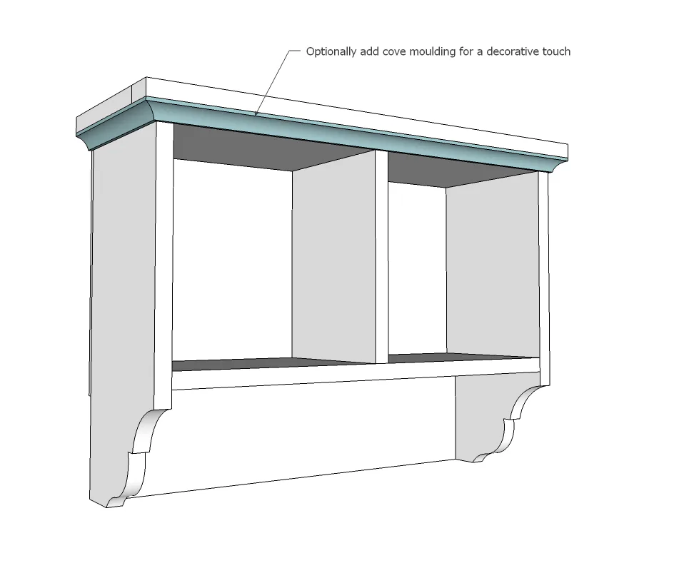 Small Wall Shelf with Hooks, step 8
