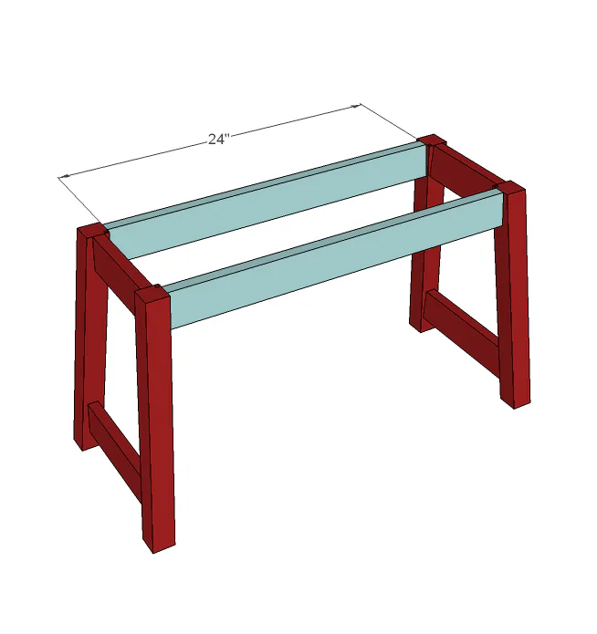 Splayed Leg X Bench, step 3