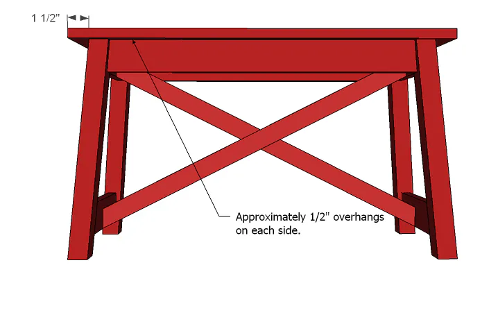 Splayed Leg X Bench, step 6