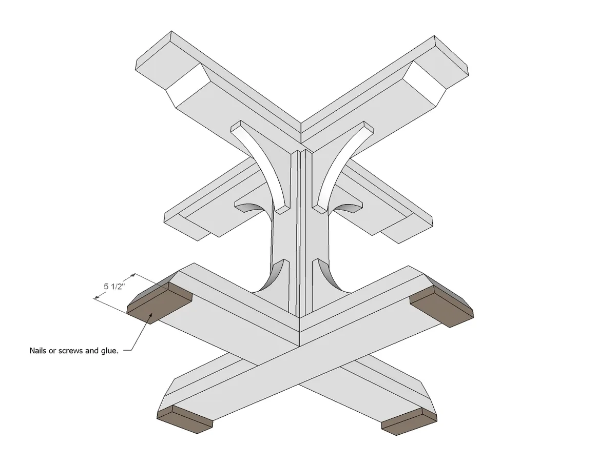 Square Farmhouse Pedestal Table, step 12