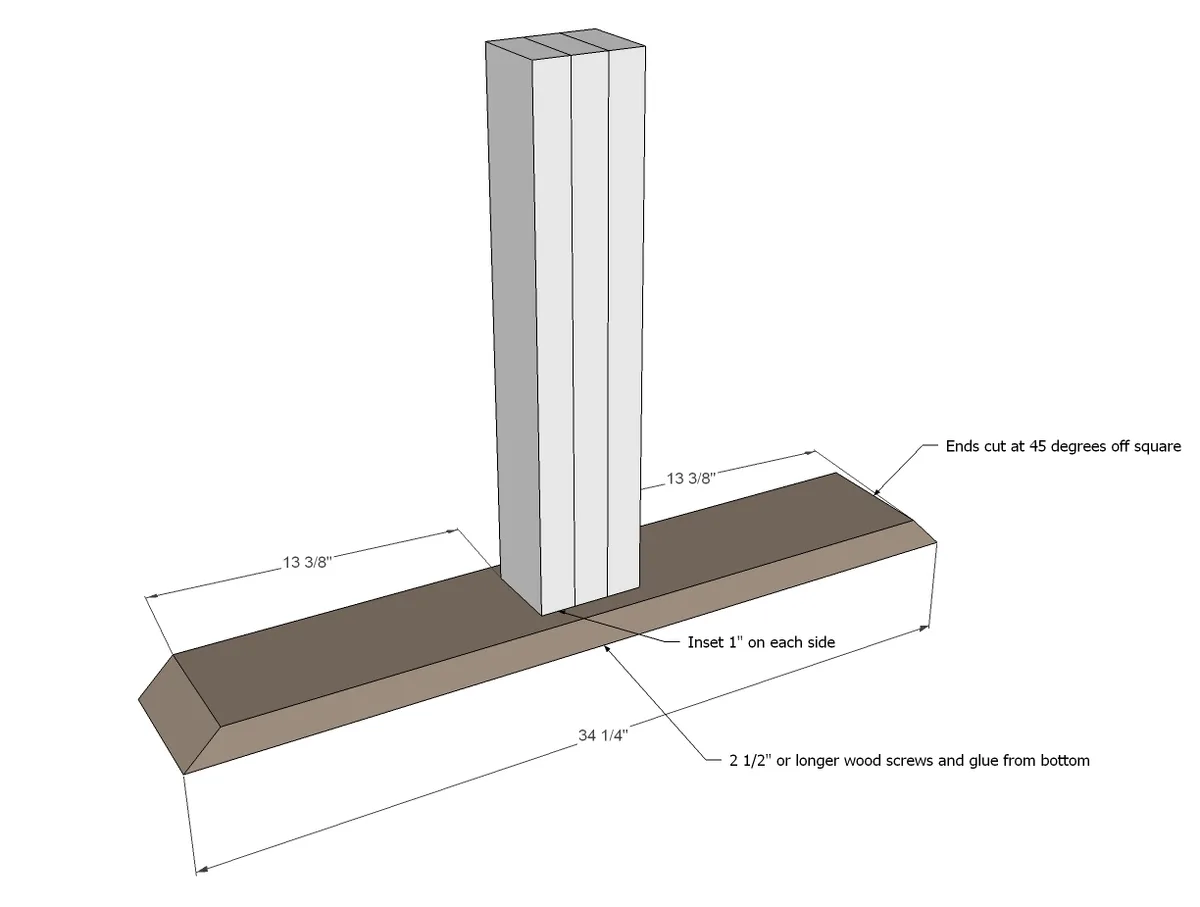 Square Farmhouse Pedestal Table, step 2