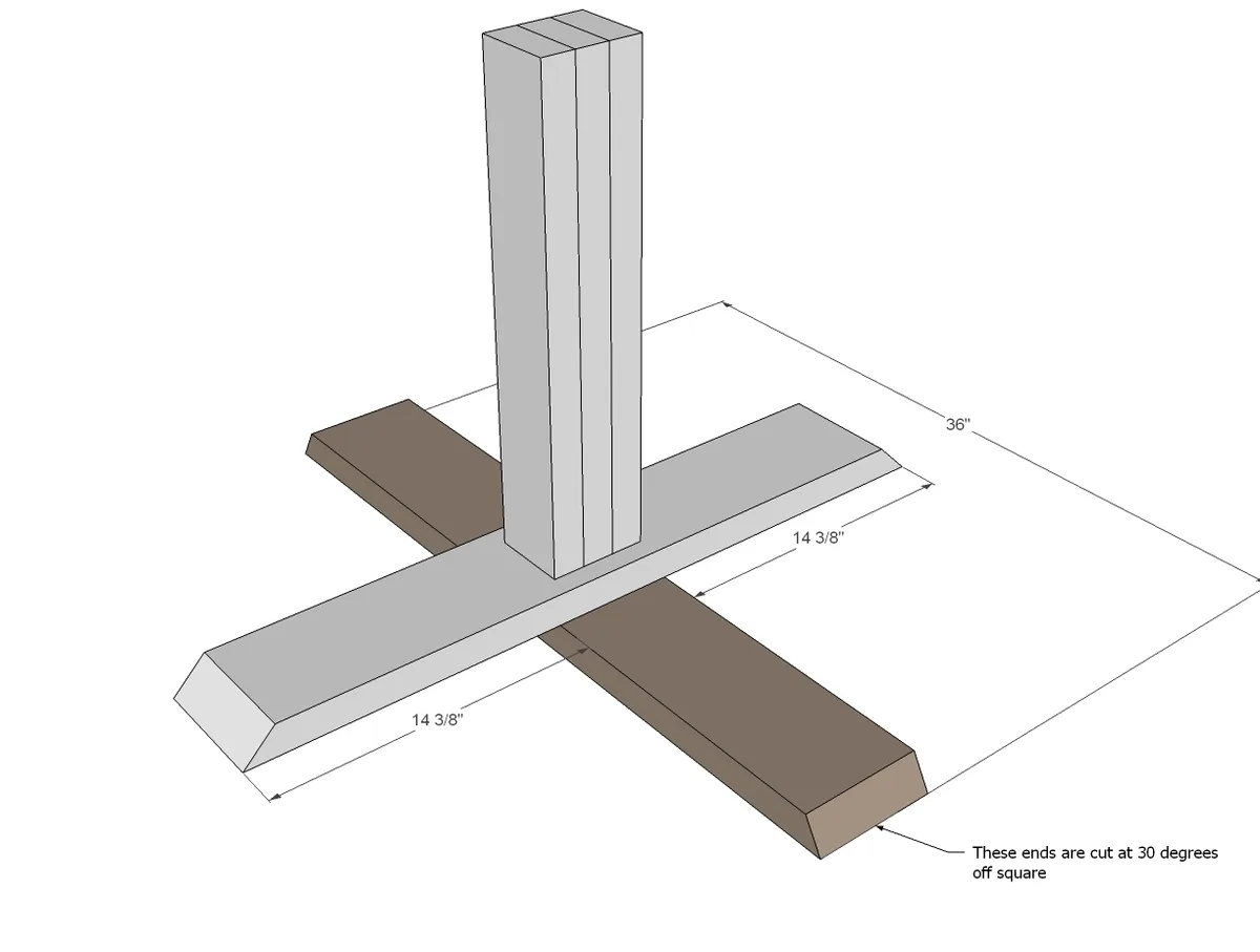 Square Farmhouse Pedestal Table, step 3