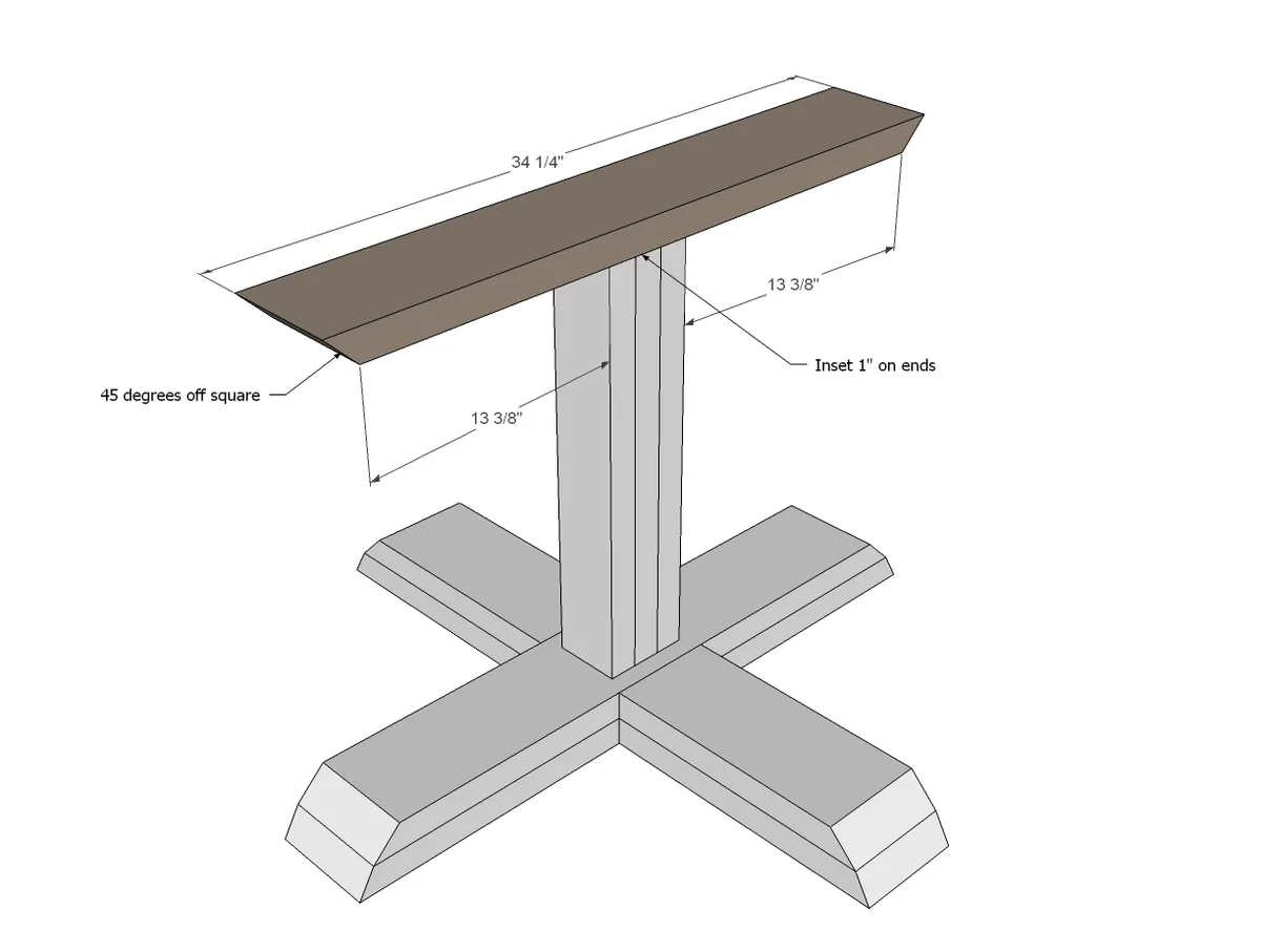 Square Farmhouse Pedestal Table, step 6