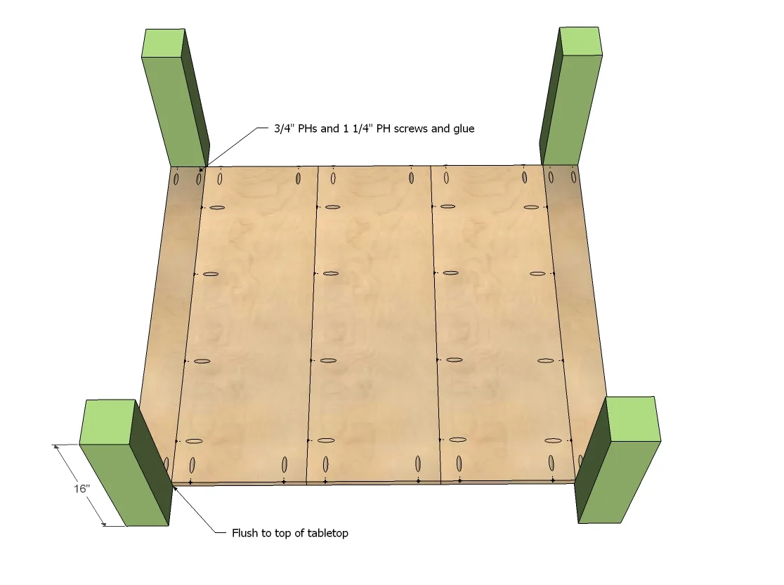 Square Parsons Coffee Table, step 2