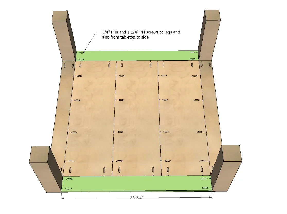Square Parsons Coffee Table, step 3