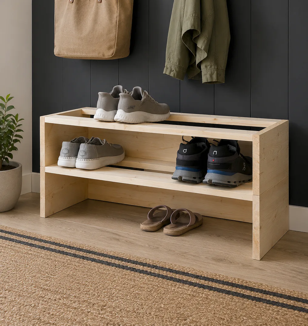 Stackable 1x Board Shoe Rack