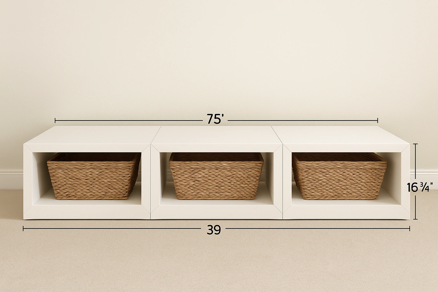 Storage Daybed or Captains Bed (Full Depth Storage) dimension diagram 1