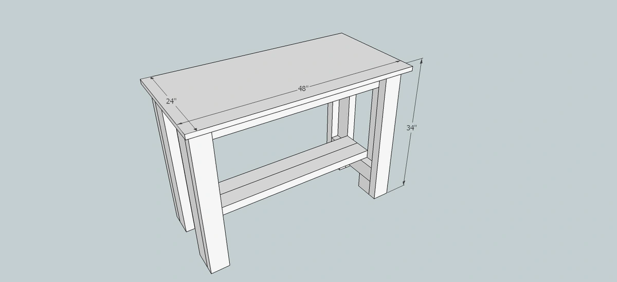 Sturdy Work Bench dimension diagram 1