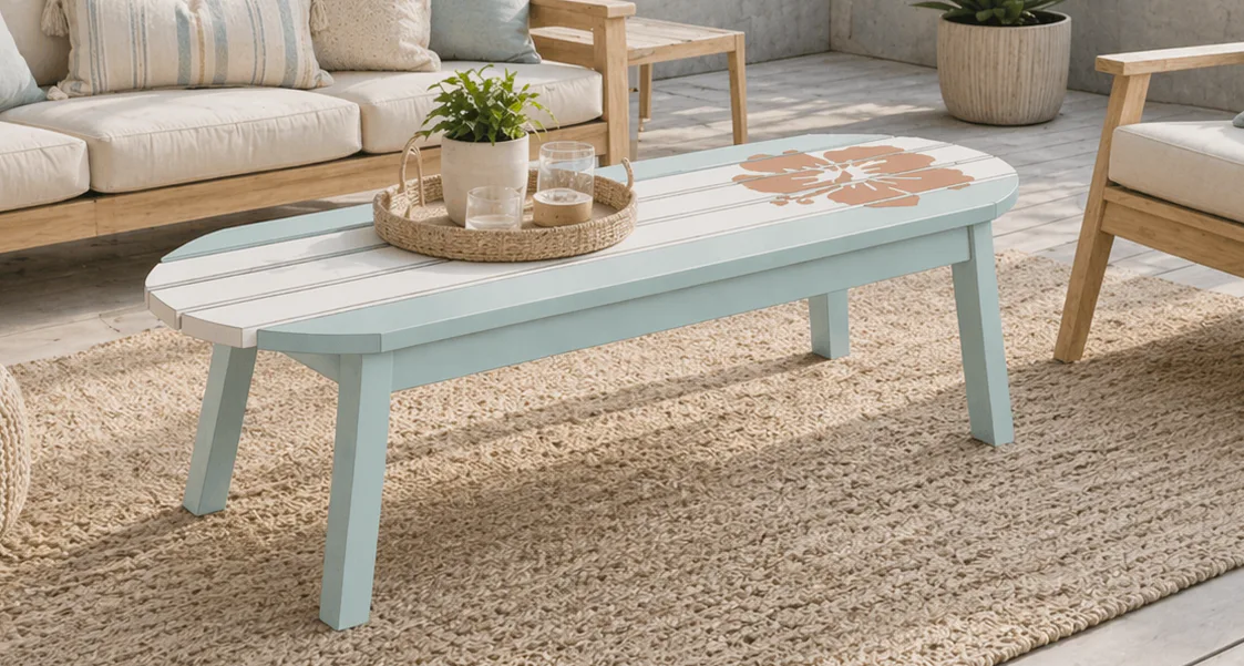 Surf Board Coffee Table, Bench or Child's Table
