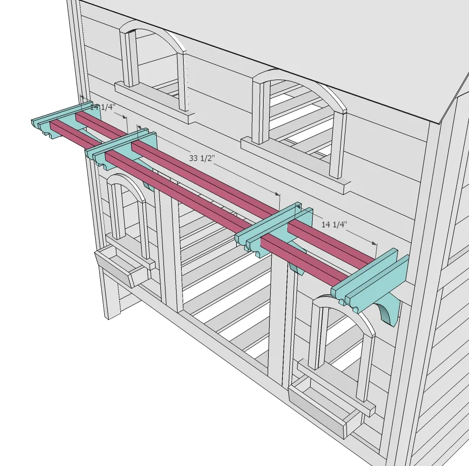 Sweet Pea Garden Bunk Bed Roof and Pergola, step 14