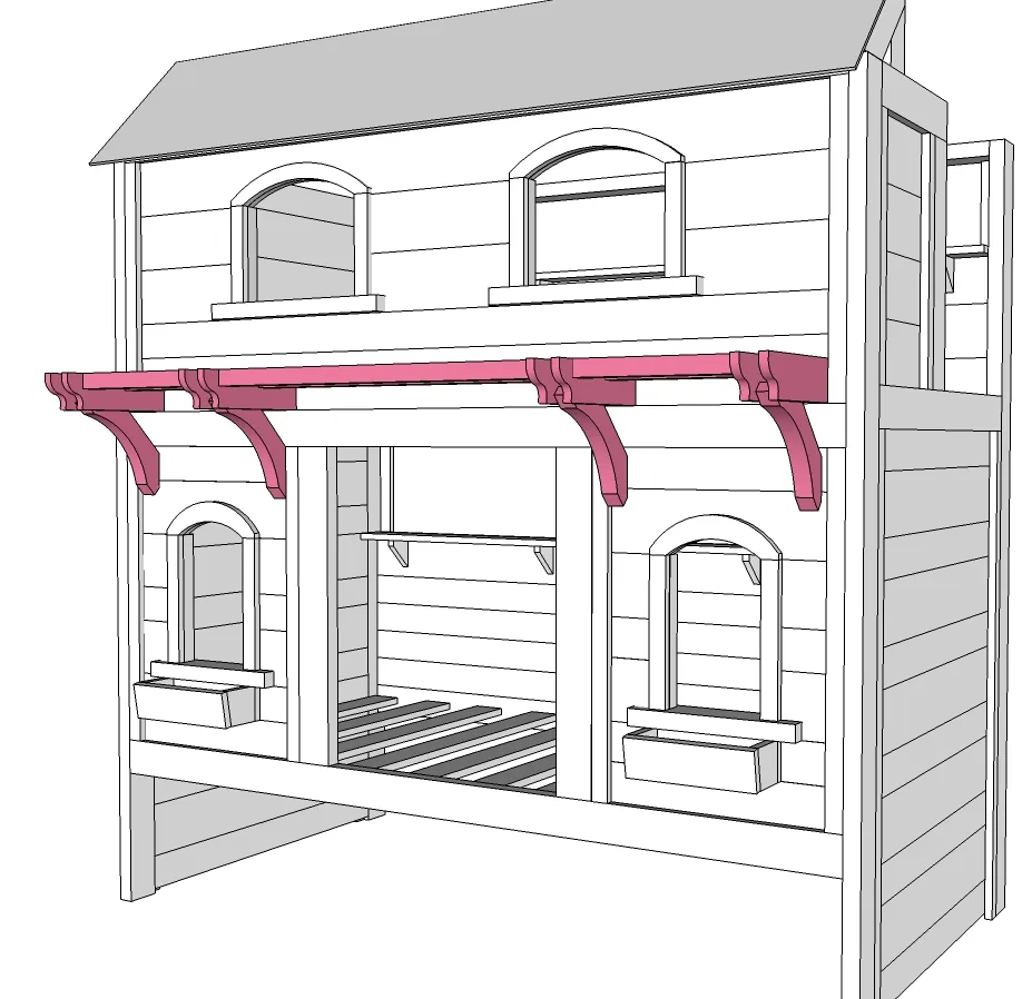Sweet Pea Garden Bunk Bed Roof and Pergola, step 7
