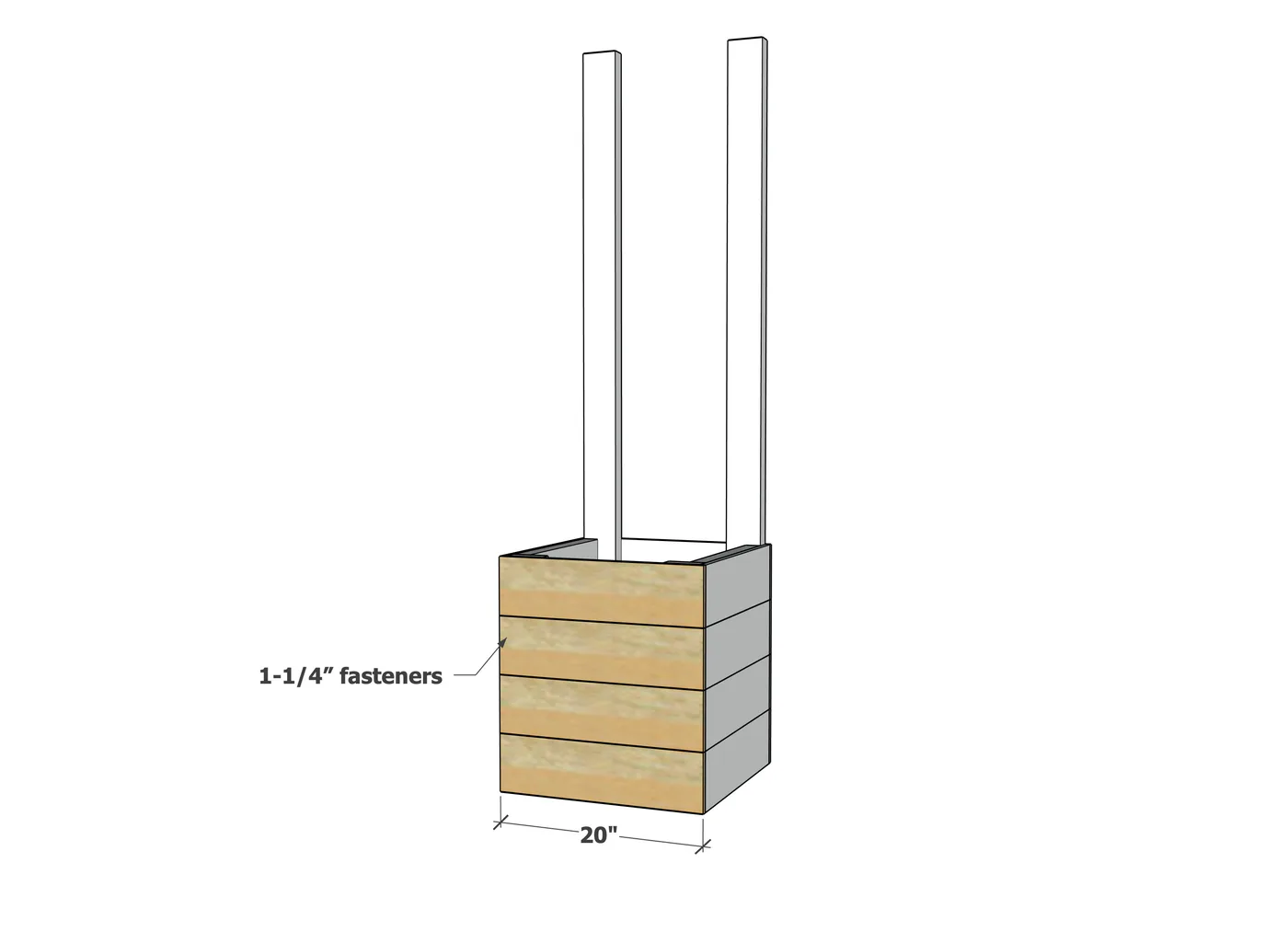 Tall Back Wooden Planter Box, step 4
