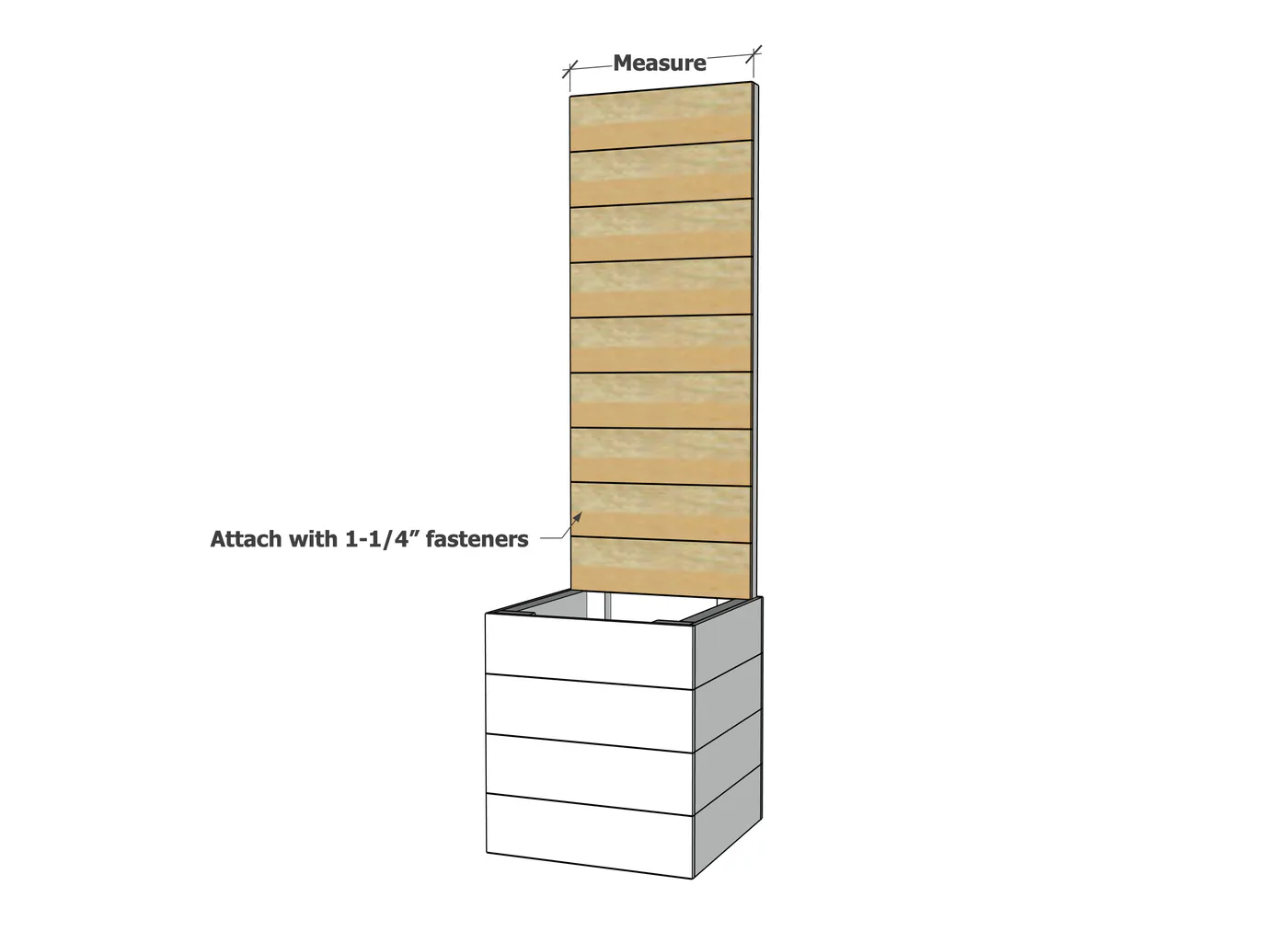 Tall Back Wooden Planter Box, step 5