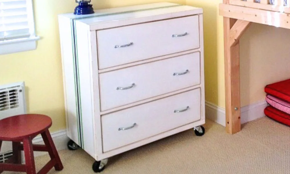 Three Drawer Rolling Dresser