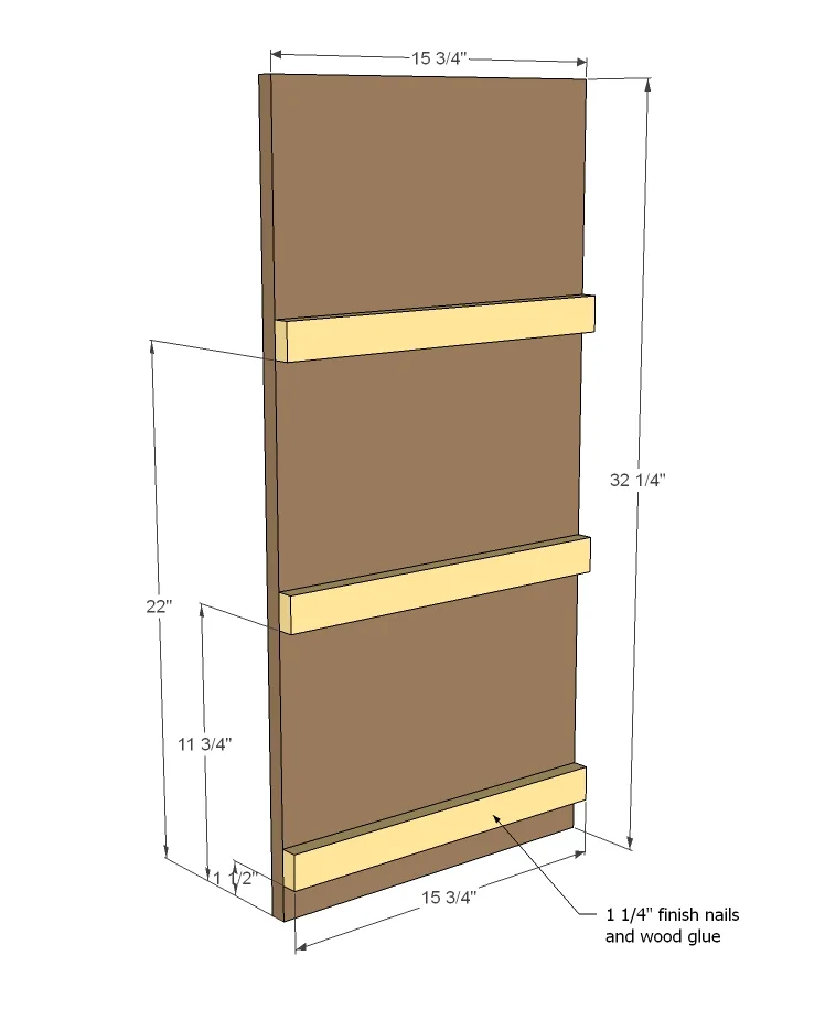 Three Drawer Rolling Dresser, step 1